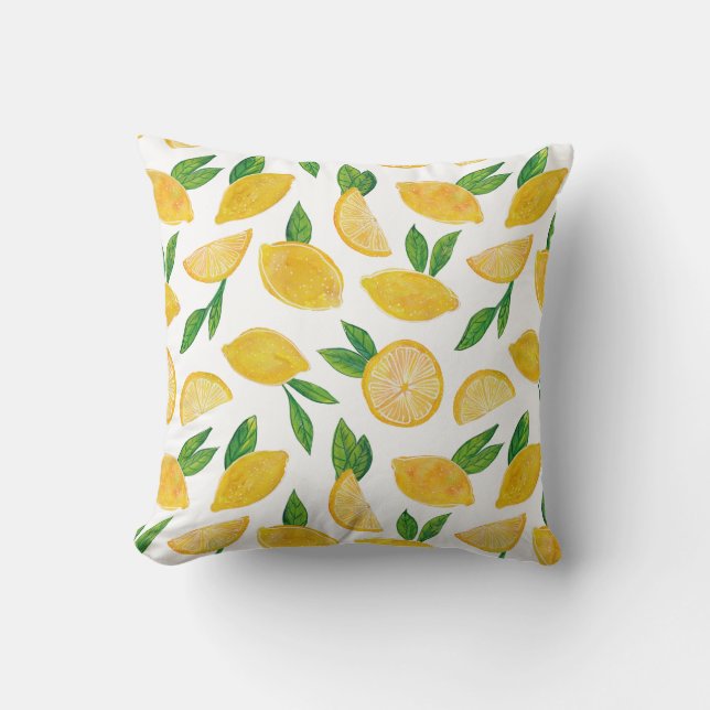 Citrus Lemon Fruit pattern Cushion (Front)