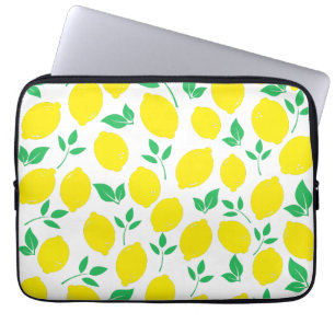 Citrus Lemon Fruit Pattern Throw Pillow Laptop Sleeve
