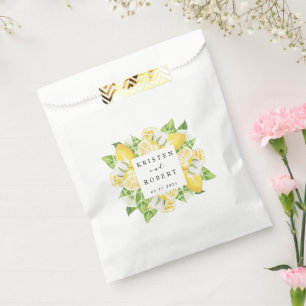 Citrus Lemon Garden Floral Wedding Favour Bag
