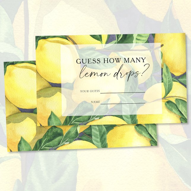 Citrus lemon - Guess how many lemon drops activity Enclosure Card (Creator Uploaded)