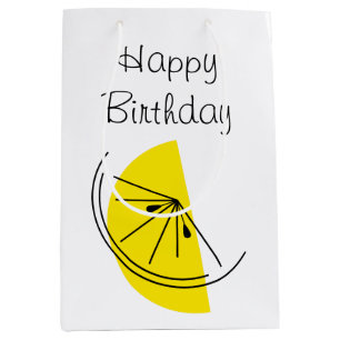 Citrus Lemon Happy Birthday gift bag medium