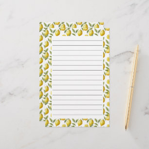 Citrus Lemon Lime Lined Stationery