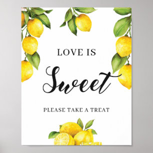 Citrus Lemon Love Is Sweet Sign for Bridal Shower