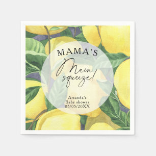 Citrus Lemon - Mama's main squeeze baby shower Napkin