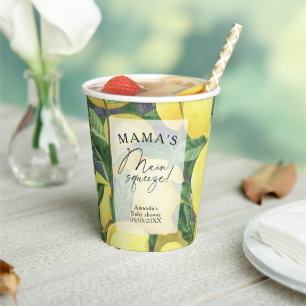 Citrus Lemon - Mama's main squeeze baby shower Paper Cups