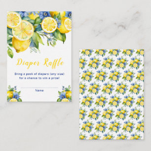 Citrus Lemon Mediterranean Baby Show Diaper Raffle Enclosure Card