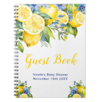 Citrus Lemon Mediterranean Baby Shower Guest Book