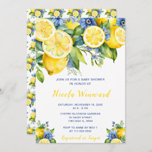 Citrus Lemon Mediterranean Baby Shower Invitation