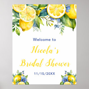 Citrus Lemon Mediterranean Bridal Shower Poster