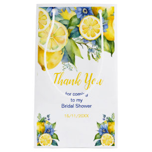 Citrus Lemon Mediterranean Bridal Shower Small Gift Bag