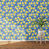 Citrus Lemon Mediterranean Yellow Blue Watercolor