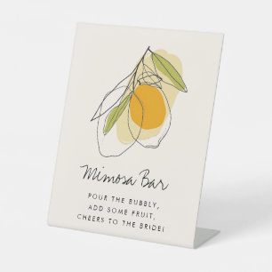 Citrus Lemon Mimosa Bar Bridal Shower Pedestal Sign
