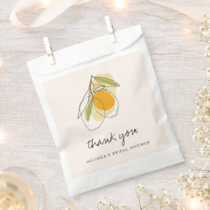 Citrus Lemon Modern Minimalist Bridal Shower Favour Bags