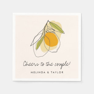 Citrus Lemon Modern Minimalist Wedding Shower Napkin