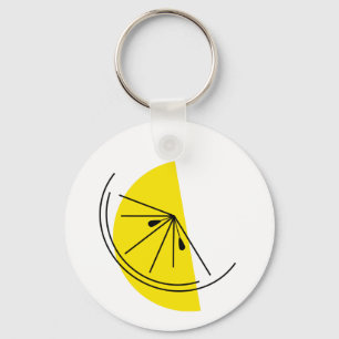 Citrus Lemon Monogram keychain aluminium round