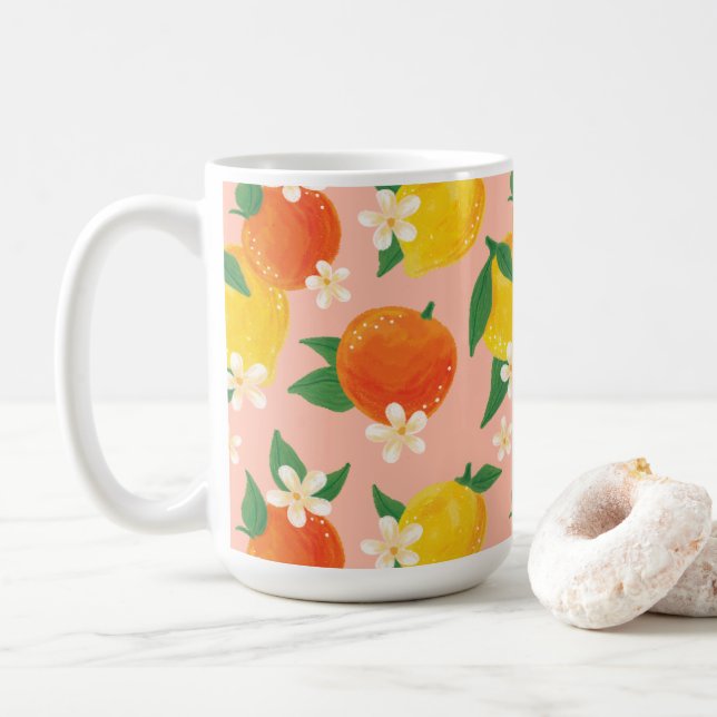 Citrus Lemon Orange Tea Coffee Mug (With Donut)