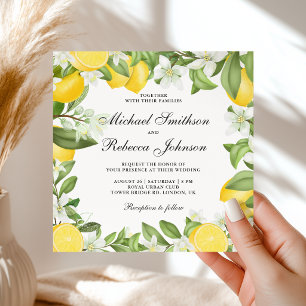 Citrus Lemon Orchard All in One Wedding Invitation