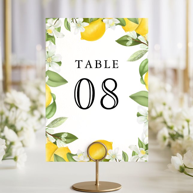 Citrus Lemon Orchard Wedding Table Number (Creator Uploaded)