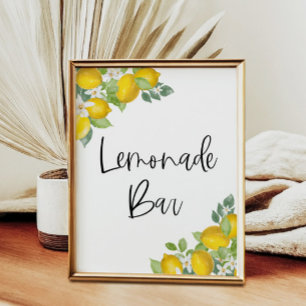 Citrus Lemon Party Lemonade Bar Sign