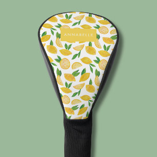 Citrus lemon pattern golf head cover