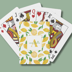 Citrus Lemon pattern Playing Cards