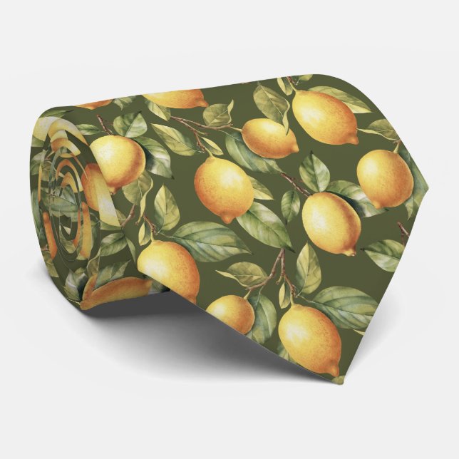 Citrus Lemon pattern Tie (Rolled)