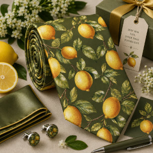 Citrus Lemon pattern Tie