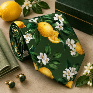 Citrus Lemon pattern Tie
