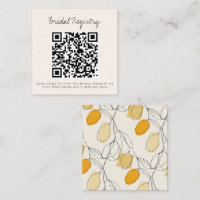 Citrus Lemon QR Code Online Bridal Registry Gift