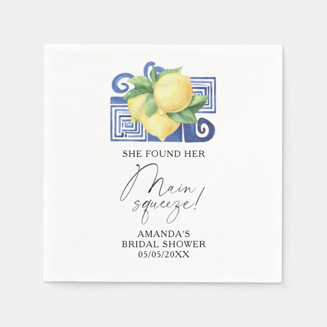 Citrus Lemon - She found her main squeeze Napkin (Front)