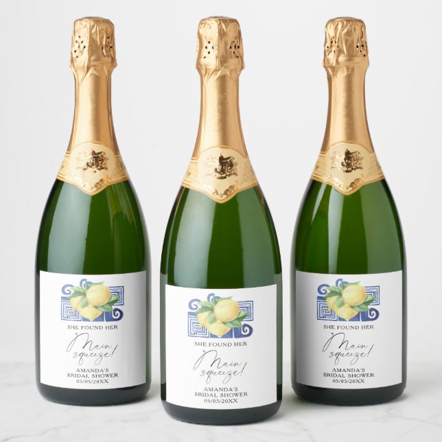 Citrus Lemon - She found her main squeeze Sparkling Wine Label (Bottles)