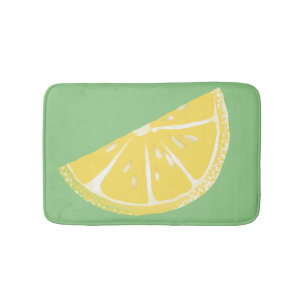 Citrus Lemon Slice Wedge Art Bath Mat