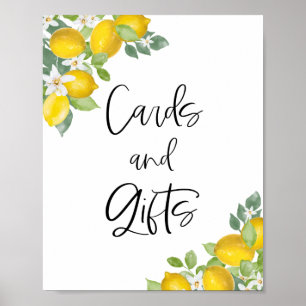 Citrus Lemon Theme Cards and Gifts Sign