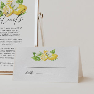 Citrus Lemon Tree Wedding Table Card