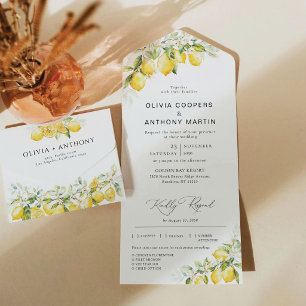 Citrus Lemon Wedding All in One Invitation