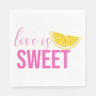 Citrus Lemon Wedding Bridal Shower Boho Pink Napkin