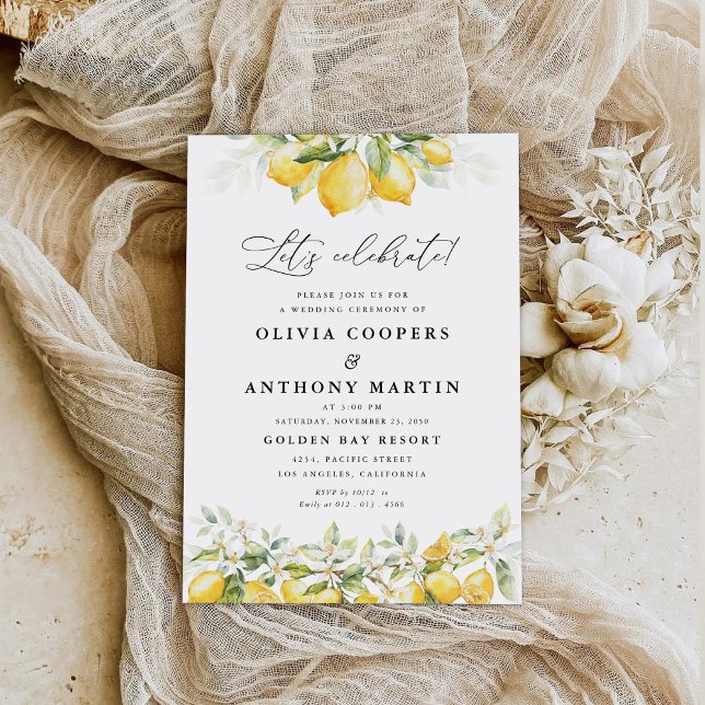 Citrus Lemon Wedding Invitation (Creator Uploaded)