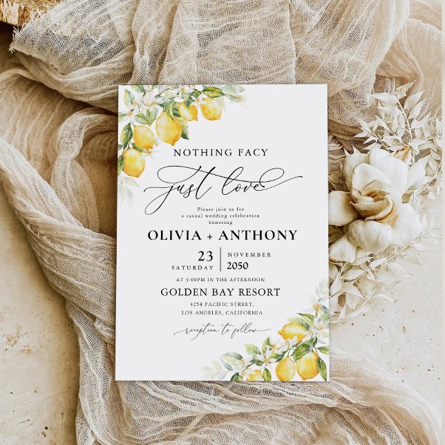 Citrus Lemon Wedding Invitation (Creator Uploaded)