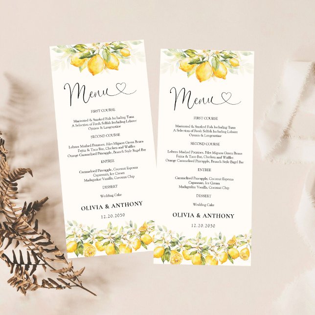 Citrus Lemon Wedding Menu (Creator Uploaded)