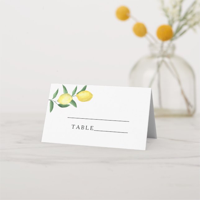 Citrus lemon - wedding place cards (Front)