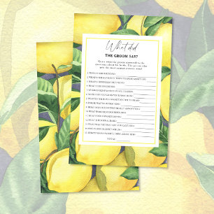 Citrus lemon - What did the groom say bridal game