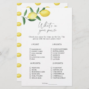 Citrus lemon - What's in your purse game