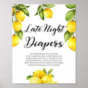 Citrus Lemons Late Night Diapers Game Sign