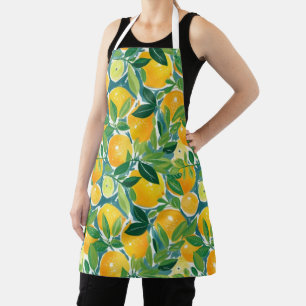 Citrus Lemons Limes Oranges Colourful Artisan Happ Apron