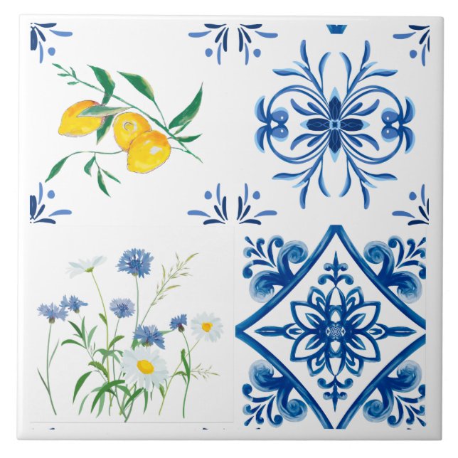 Citrus,lemons,mediterranean     tile (Front)