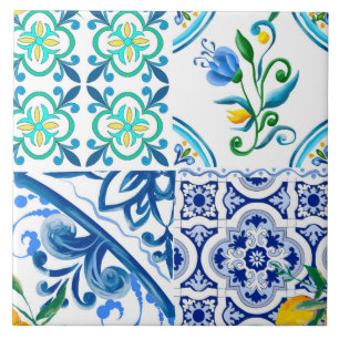 Citrus,lemons,mediterranean tile