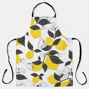 Citrus Lemons, Vintage Summer Seamless. Apron