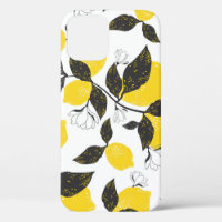 Citrus Lemons, Vintage Summer Seamless.