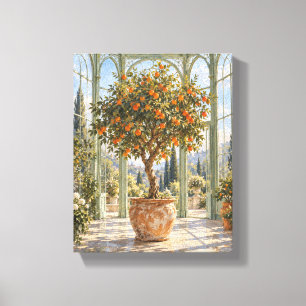 Citrus Light in the Celadon Conservatory Hand Pain Canvas Print