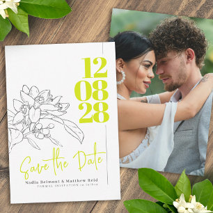 Citrus lime blossom photo wedding save the date